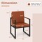 PU Leather Accent Chairs Set of 2 Padded Seats Metal Frame Modern Design